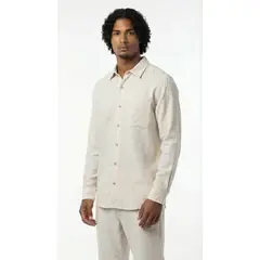 BELIFE - Camisa semilla manga larga en lino para hombre