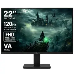 LG - MONITOR 22 FULL HD 1920×1080 - 120HZ - PANEL VA - HDR10 - 1MS MBR - HDMI - VGA