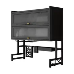 GENERICO - Escurridor Organizador Con Doble Tapa Platero Negro 75cm