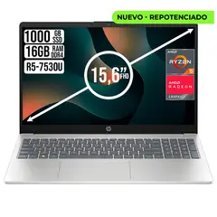 HP - Portatil 15 Amd Ryzen 5 7530U SSD 1TB RAM 16GB LED 15.6"