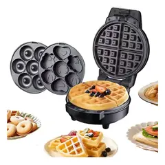 SOKANY - Waflera 3 En 1 Waffles Donas Tortitas Dibujitos Antiadherente