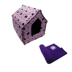 HALLY PET - Casa Para Gatos Mas Cobija Grande Morado