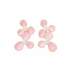 ZYRAL - Aretes Para Dama rosado con perla marca ZARC03-42