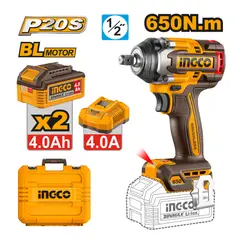 INGCO - Llave de Impacto Inalámbrica 20V 650Nm 2 Baterías UCIWLI2065