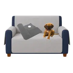 HALLY PET - Forro Protector Sofa 2 Puestos Mas Cobija Grande Gris