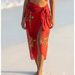 GENERAL - Pareo Playero Largo Para Mujer en Seda Diseño Elegante