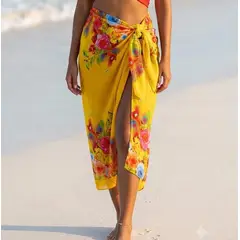 GENERAL - Pareo Playero Largo Para Mujer en Seda Diseño Elegante