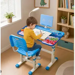 GENERICO - Escritorio Infantil Para Niños Con Silla Lámpara LED