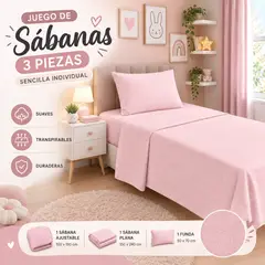GENERICO - Juego de Sábanas Sencilla twin algodón Suavidad y Frescura que Enamoran