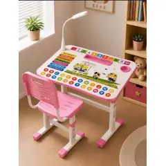 GENERICO - Set Escritorio Para Niñas Infantil Con Silla Lámpara LED