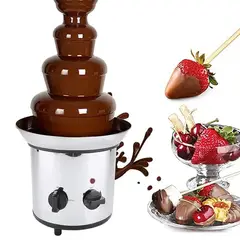 GENERICO - Fuente de Chocolate Fondue 4 Niveles en Acero Inoxidable