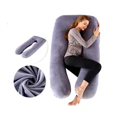 GENERICO - Almohada Espuma para Embarazo Cuerpo Entero Media Tela Peluche Forro Inerno 140x20 Cm