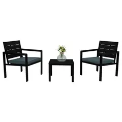 RTA DESIGN - Sala de Exterior Turín , Negro y Gris, Incluye Dos Sillas
