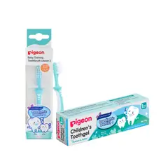PIGEON - Pack Pasta Dental Natural + Cepillo Paso 3 Verde