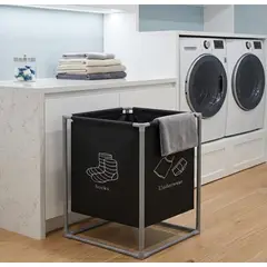 GENERICO - Cesto Para Ropa Sucia Moderno Con Estructura Metal