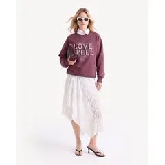 SEVEN SEVEN - Buso Cuello Redondo Con Pedrería Para Mujer Vino