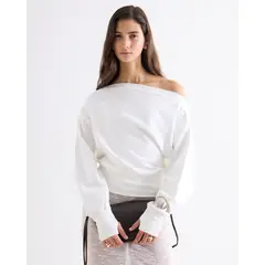 SEVEN SEVEN - Buzo Off Shoulder Con Aberturas Para Mujer Blanco
