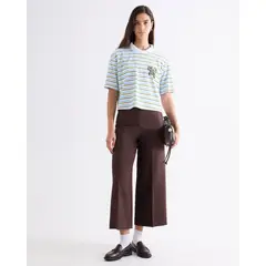 SEVEN SEVEN - Pantalón Culotte De Pinzas Sastreras Para Mujer Café