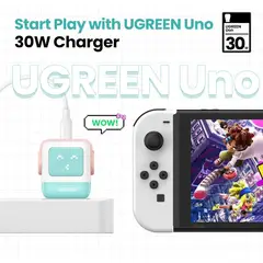 UGREEN - Nexode RG 30W Cargador GaN Diseño Robot - Rosa Azul