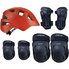 GW - Casco + Protectores Niño Niña Bicicleta Monopatin Patinaje