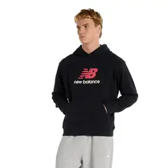 NEW BALANCE - Hoodie Athletics French Terry Negro Para Hombre