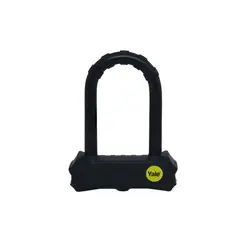 YALE - Candado de Bicicleta YT185 Tipo U con Recubrimiento Negro