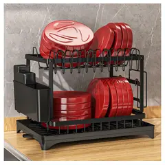 OTRAS MARCAS - Escurridor De Platos 2 Niveles Con Drenaje Lavaplatos