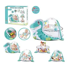 BRITOCHET - REF B2120 Gimnasio Interactivo 3 En 1 Pelotas Para Bebe De Dinosaurio