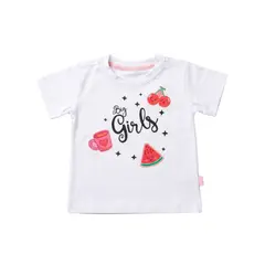 BIGBOYS - Camiseta Stickers Blanca Niña