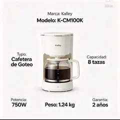 KALLEY - Cafetera de goteo domestica 8 tazas K - CM100K