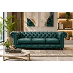 LJ HOME - Sofá 3 puestos 2 Metros Chesterfield Capitoneado Chester Premium 2 Metros Chester