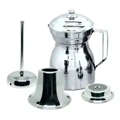 SWISSHOME - Olleta Chocolatera X2 de 2 Litros Acero Quirúrgico Accesorios Color Gris