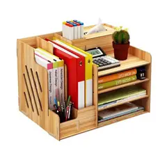 GENERICO - Organizador de Escritorio para Oficina con Caja de Pañuelos Café