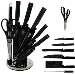 GENERICO - Juego Cuchillos X8 Piezas Profesional Mango Madera Plateado