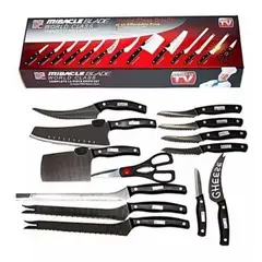 GENERICO - Set de Cuchillos Profesionales x 13 Piezas Negro
