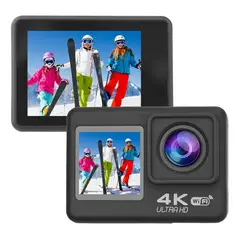 U BUY - Cámara De Acción Uhd De 4k Y 30fps Con Pantalla Dual Y Wifi