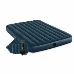 GENERICO - Colchón Inflable Dos Almohadas y Bomba de Inflar 25 Cm de Altura