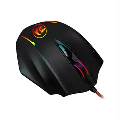 REDRAGON - Mouse Cableado IMPACT M908 Negro + Luz RGB + 18 Botones Programables + Hasta 12.400 dpi + 135 gramos + 8 Pesas + 20 Millones de Clicks