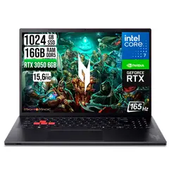 ACER - Portátil Nitro 16 Gamer RTX 3050 6GB Intel Core 7 240H 16GB RAM DDR5 SSD 1024GB 16” WUXGA 165Hz