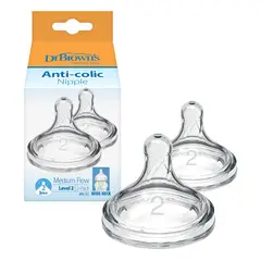 DR BROWNS - Set X2 Chupos Para Tetero Boca Ancha Etapa 3m+