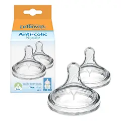 DR BROWNS - Set X2 Chupos Para Tetero Boca Ancha Etapa 9m+ Corte Y