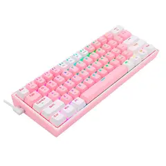 REDRAGON - Teclado Mecánico Mini 60% FIZZ PRO K616 BlancoRosa + Bluetooth + Inalab USB + Luz RGB + Swich Rojo