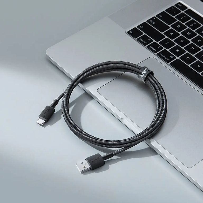 Imagen de Cable Usb Tipo C 322 Trenzado Nylon 2mt Carga Rápida Color Negro