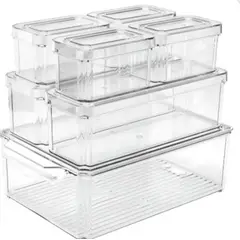 AMERICAN GENERICS - Organizador de Nevera x7 Contenedores para Refrigerador