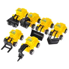 GENERICO - Kit Carros De Construcciòn Camiòn X 6 Pcs Bulldozer Juguete