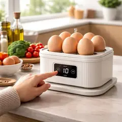 GENERICO - Hervidor De Huevos Eléctrico x6 Unidades Cocedor Automático Al Vapor Para Desayunos Saludables