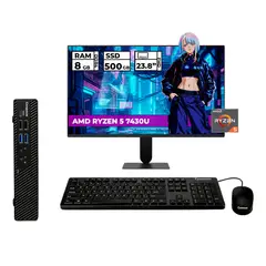 COMPUMAX - MINI PC RYZEN 5-7430U 8GB RAM 500GB SSD + MONITOR LG 24 + PERIFERICOS