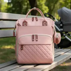 BRITOCHET - BC-9000-4 Bolso Pañalera Multifuncional Con Cambiador Monedero Usb