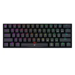 REDRAGON - Teclado Mec Mini 60% DRAGONBORN K630 NEGRO + Cable USB + Luz RGB + Swich Rojo + Español