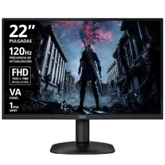 AOC - MONITOR 22" - FULL HD 1920×1080 - 120Hz - PANEL VA - 1ms MPRT - HDMI - VGA - Adaptive Sync